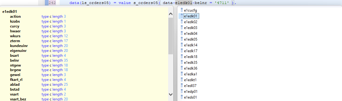 Example ABAP type